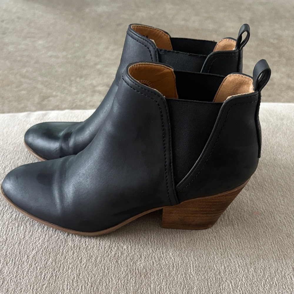 Black Leather Ankle Boots